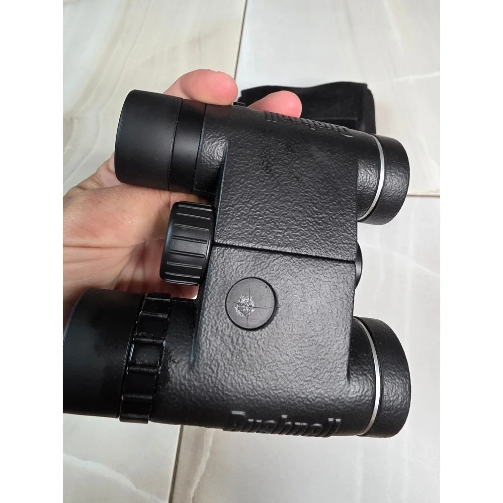 Bushnell 10x25 Compact Binoculars Black Folding Roof Prism 330FT FOV Case S4